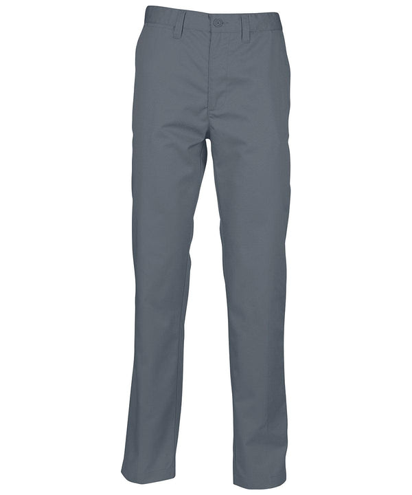 Steel Grey - 65/35 flat fronted chino trousers Trousers Henbury Must Haves, Plus Sizes, Raladeal - Recently Added, Tailoring, Trousers & Shorts, Workwear Schoolwear Centres