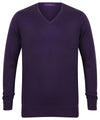 Purple - 12 gauge v-neck jumper Knitted Jumpers Henbury Knitwear, Must Haves, Plus Sizes, Raladeal - Recently Added Schoolwear Centres