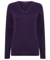 Purple - Women's 12 gauge v-neck jumper Knitted Jumpers Henbury Knitwear, Must Haves, Plus Sizes, Raladeal - Recently Added, Women's Fashion Schoolwear Centres