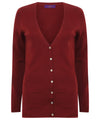 Burgundy - Women's v-button cardigan Cardigans Henbury Knitwear, Must Haves, Plus Sizes, Women's Fashion Schoolwear Centres