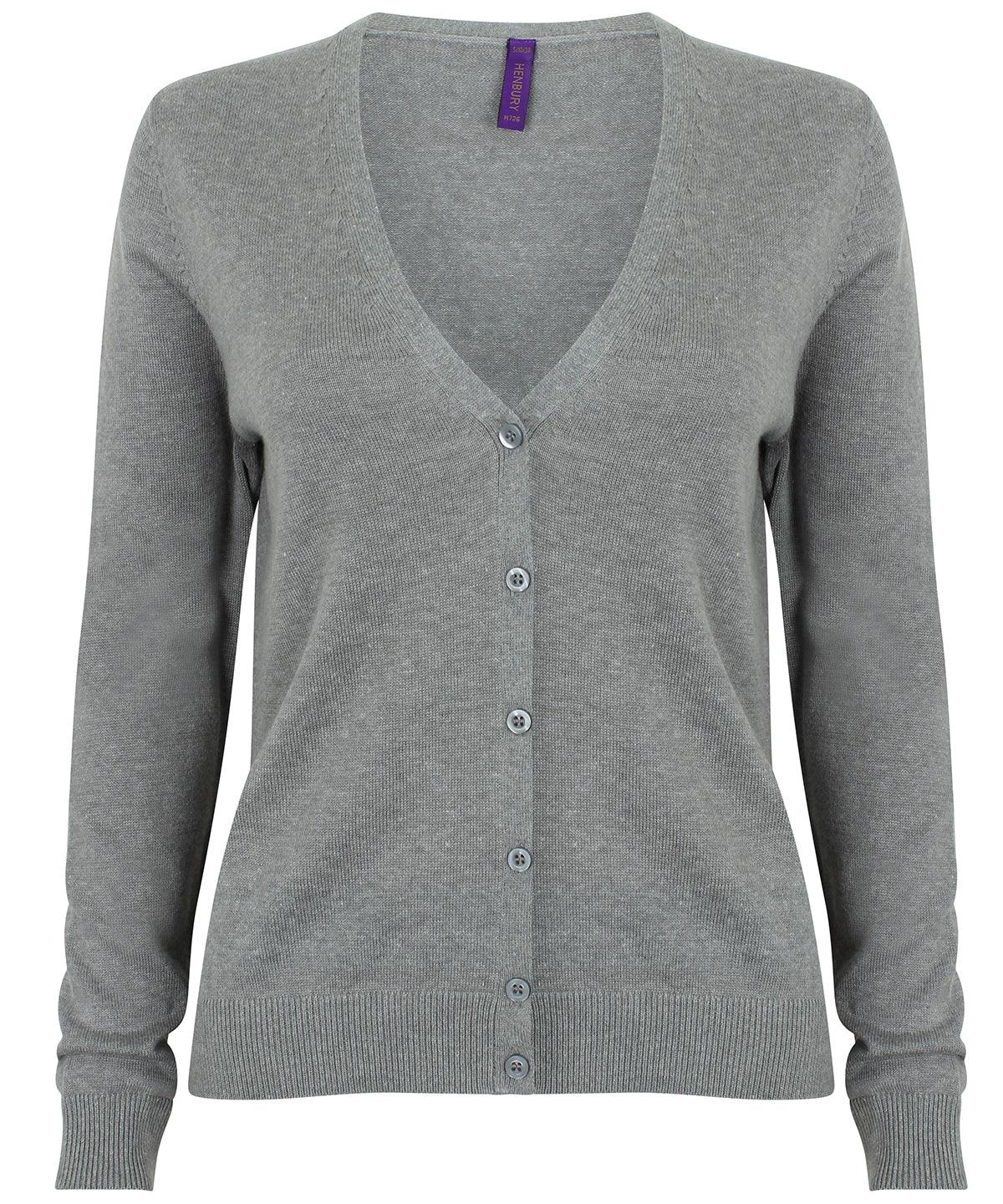 Slate Grey Marl - Women's v-neck cardigan Cardigans Henbury Knitwear, Must Haves, Plus Sizes, Raladeal - Recently Added Schoolwear Centres