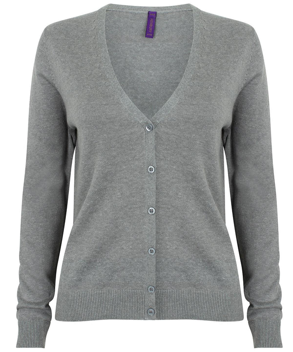 Slate Grey Marl - Women's v-neck cardigan Cardigans Henbury Knitwear, Must Haves, Plus Sizes, Raladeal - Recently Added Schoolwear Centres