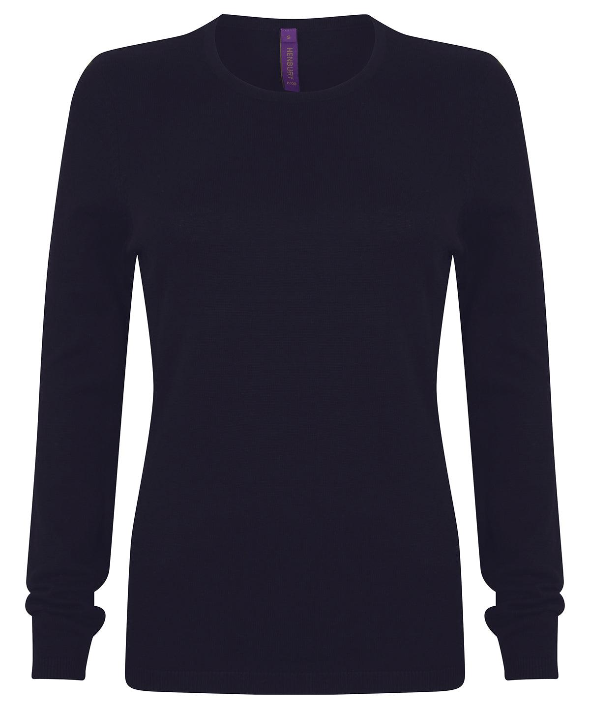 Navy - Women's crew neck jumper Knitted Jumpers Henbury Knitwear, Raladeal - Recently Added Schoolwear Centres