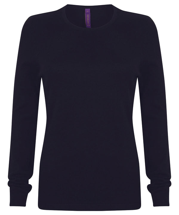 Navy - Women's crew neck jumper Knitted Jumpers Henbury Knitwear, Raladeal - Recently Added Schoolwear Centres