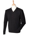 Black - Lambswool v-neck jumper Knitted Jumpers Henbury Knitwear, Raladeal - Recently Added, Sale Schoolwear Centres