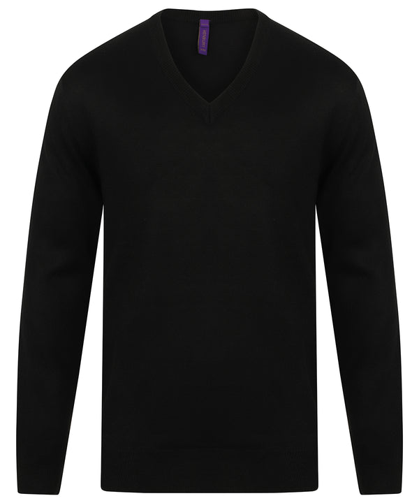 Cashmere touch acrylic v-neck jumper