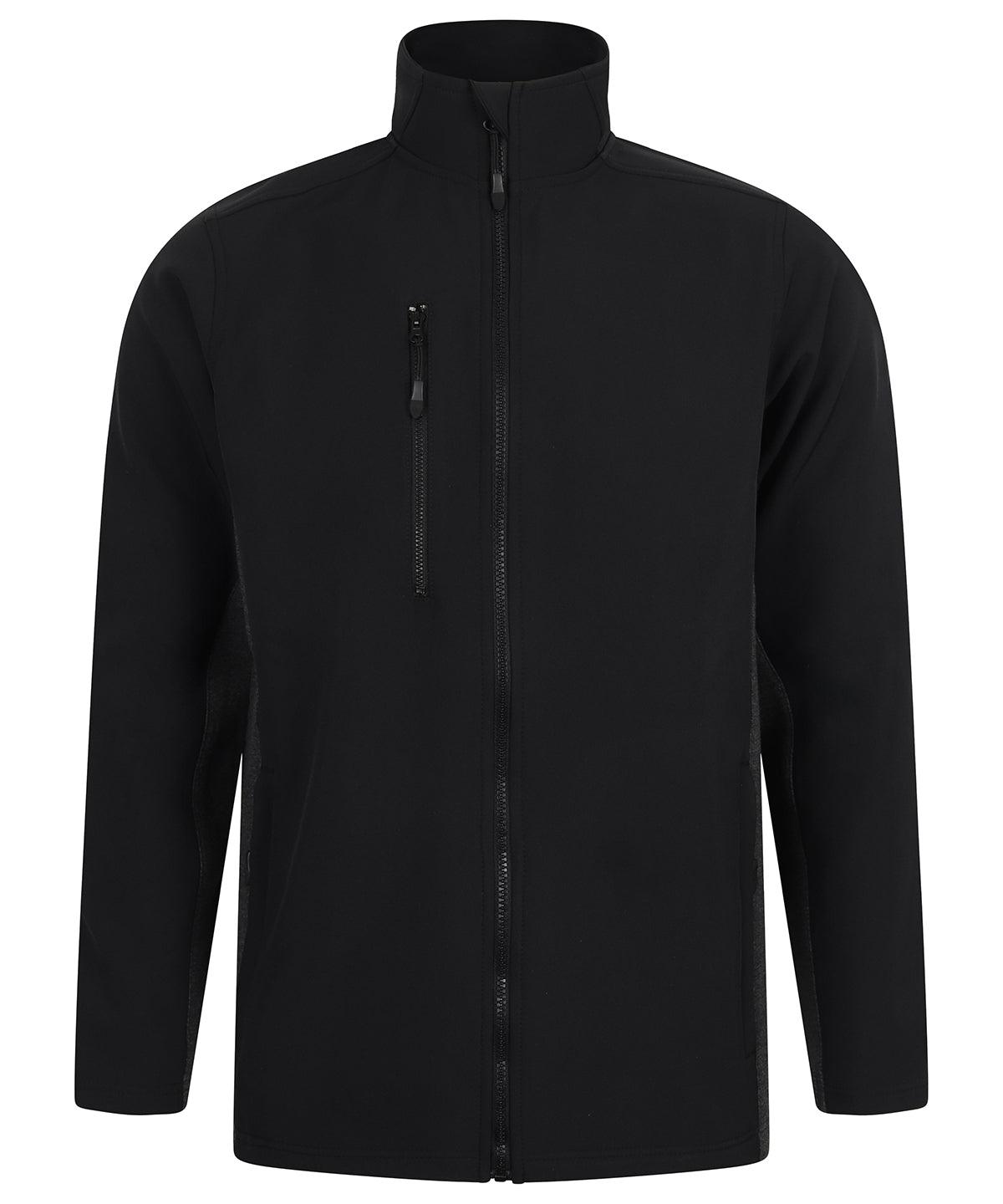 Black/Charcoal - Softshell jacket Jackets Henbury Jackets & Coats, Plus Sizes, Rebrandable, Softshells Schoolwear Centres