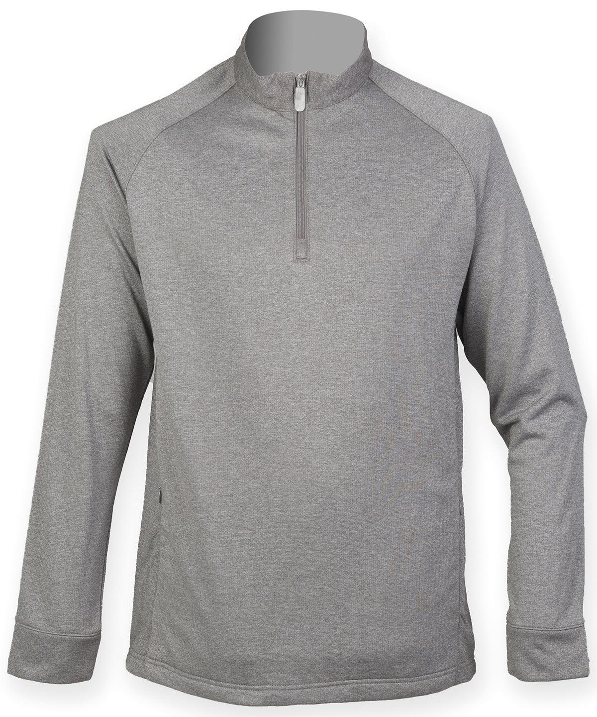 Grey Marl - ¼ zip top with wicking finish Sweatshirts Henbury Sweatshirts Schoolwear Centres
