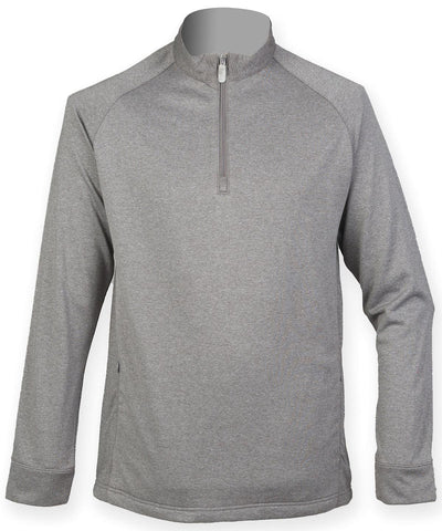 Grey Marl - ¼ zip top with wicking finish Sweatshirts Henbury Sweatshirts Schoolwear Centres