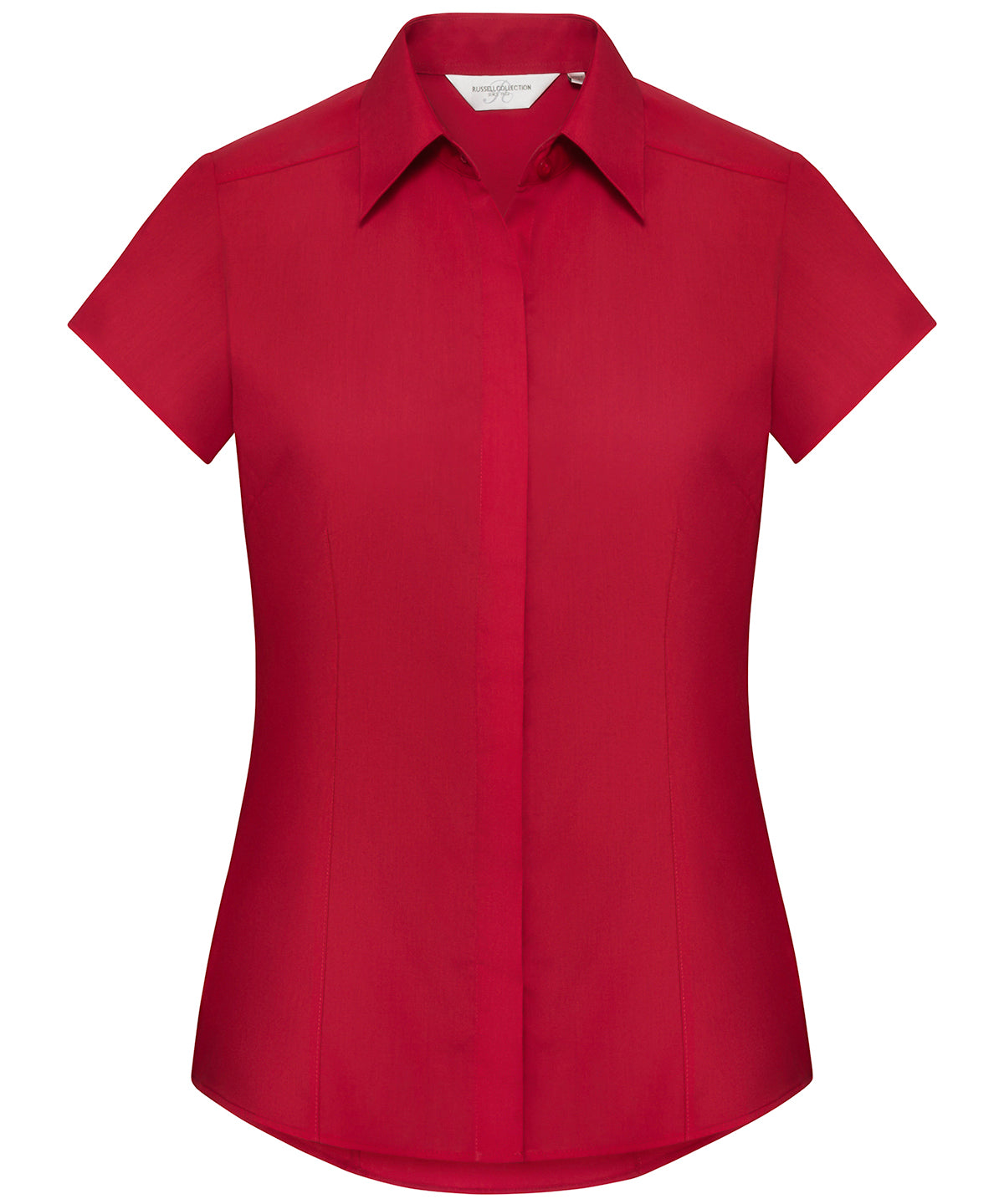 Women's cap sleeve polycotton easycare fitted poplin shirt