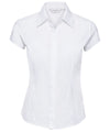 Women's cap sleeve polycotton easycare fitted poplin shirt