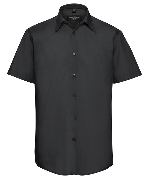 Short sleeve polycotton easycare tailored poplin shirt