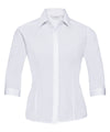 Women's ¾ sleeve polycotton easycare fitted poplin shirt