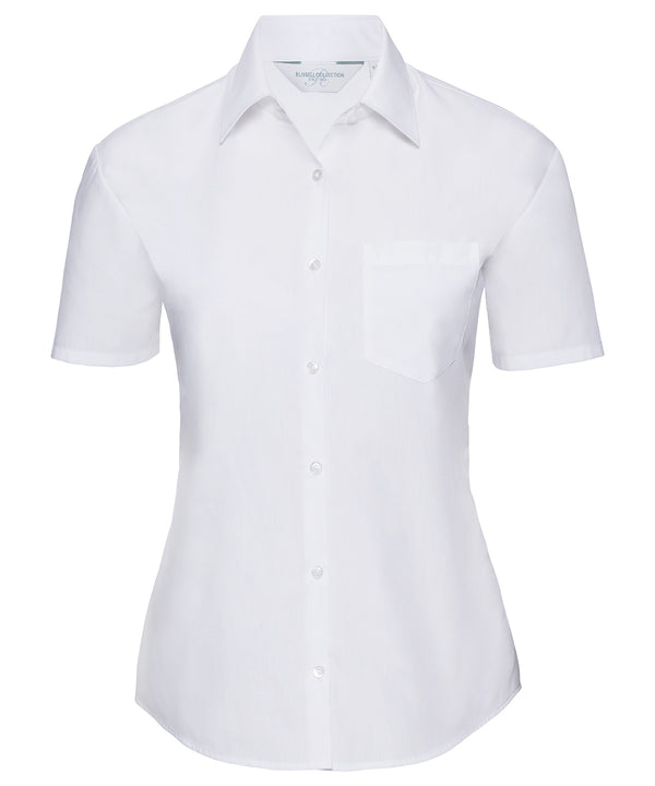 Women's short sleeve polycotton easycare poplin shirt