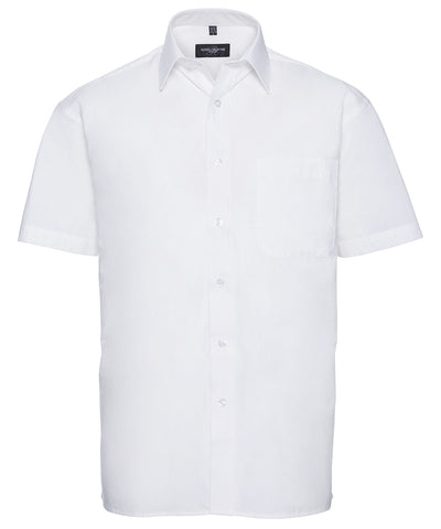 Short sleeve pure cotton easycare poplin shirt