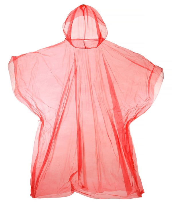 Emergency hooded plastic poncho