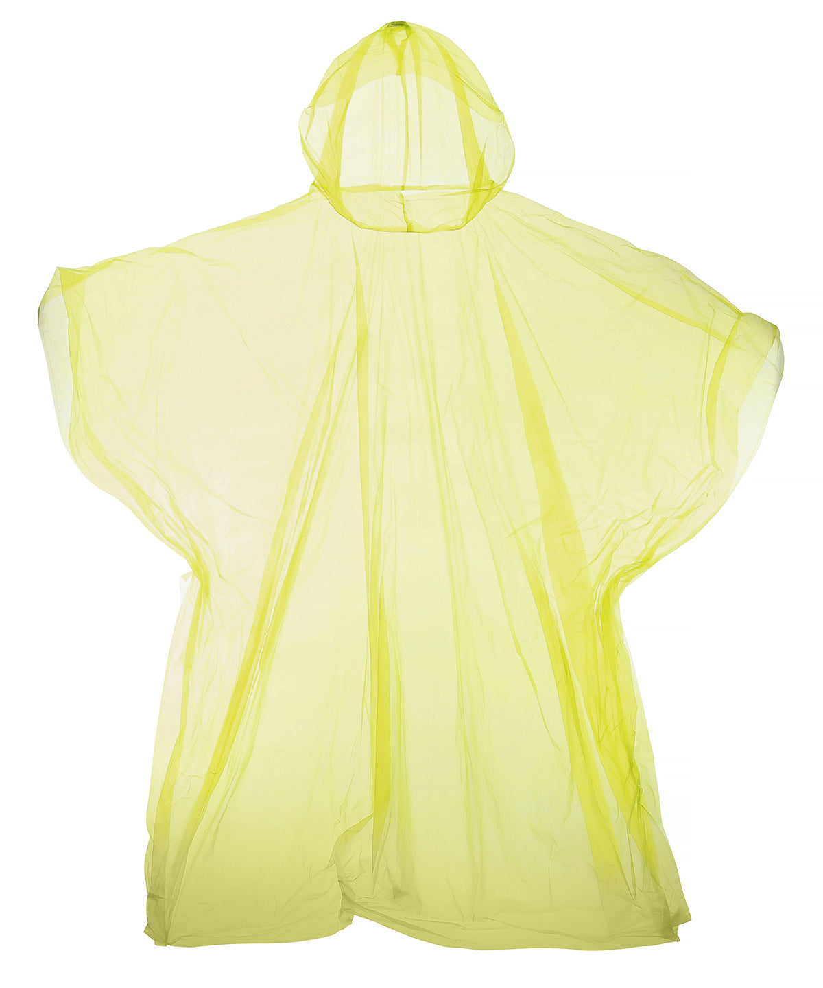 Emergency hooded plastic poncho