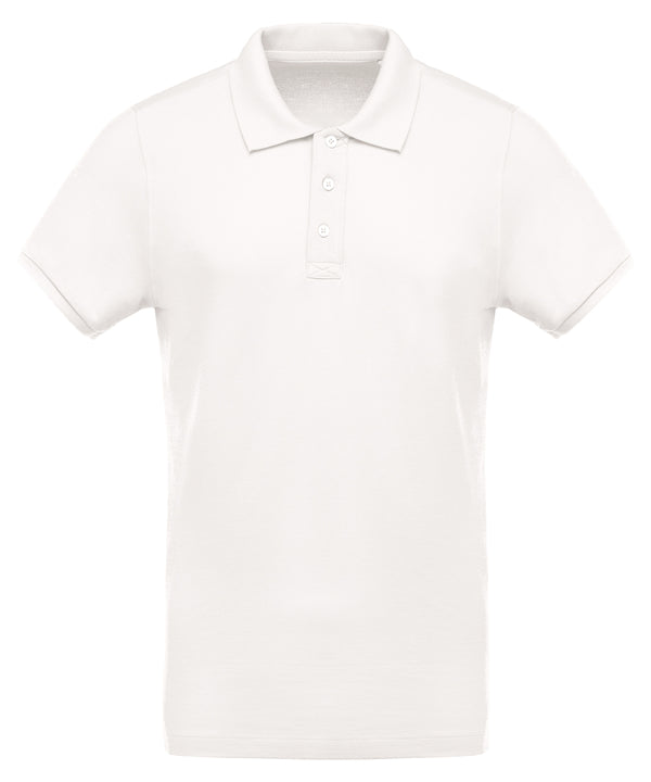 Men's organic piqué short-sleeved polo shirt