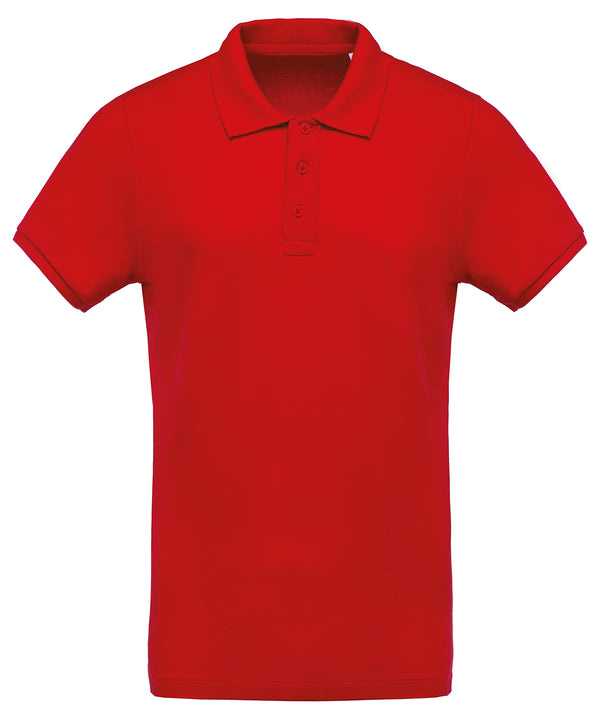 Men's organic piqué short-sleeved polo shirt