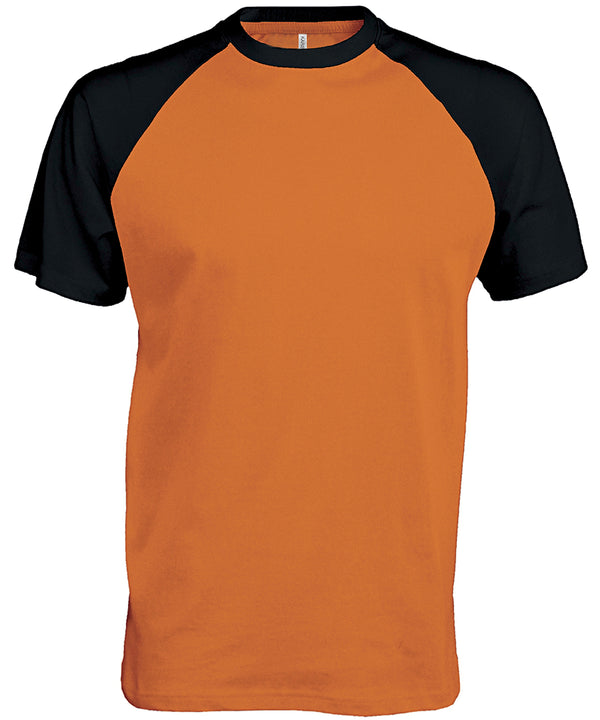 Orange/Black Baseball Short-sleeved two-tone T-shirt