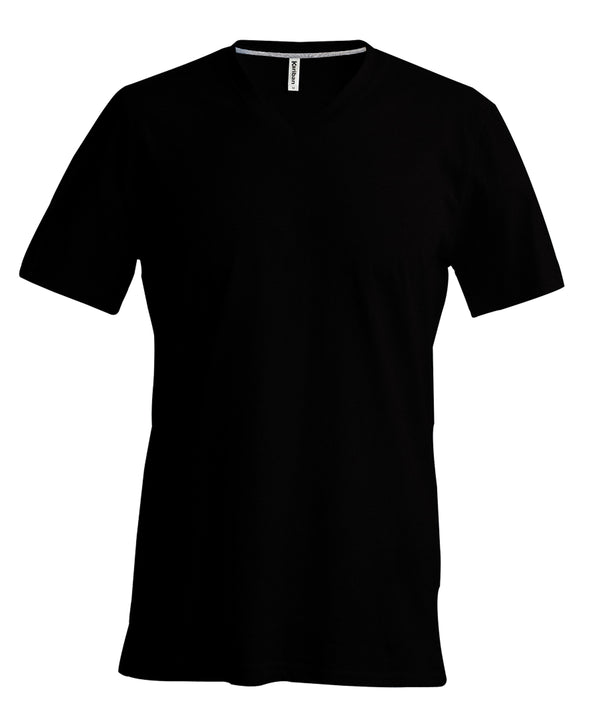 Black Men s short sleeved V neck T shirt