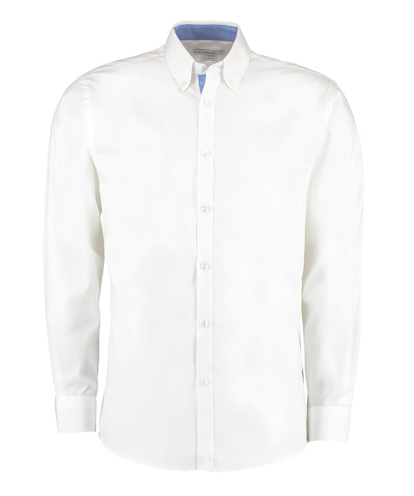 Contrast premium Oxford shirt (button-down collar) long-sleeved (tailored fit)