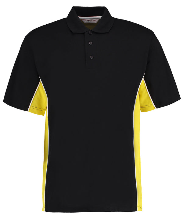 Black Yellow White Track polo classic fit