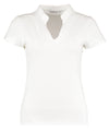 Women's corporate short-sleeved top v-neck mandarin collar (regular fit)