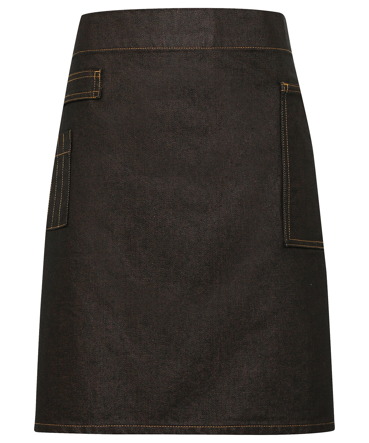 Division waxed-look denim waist apron