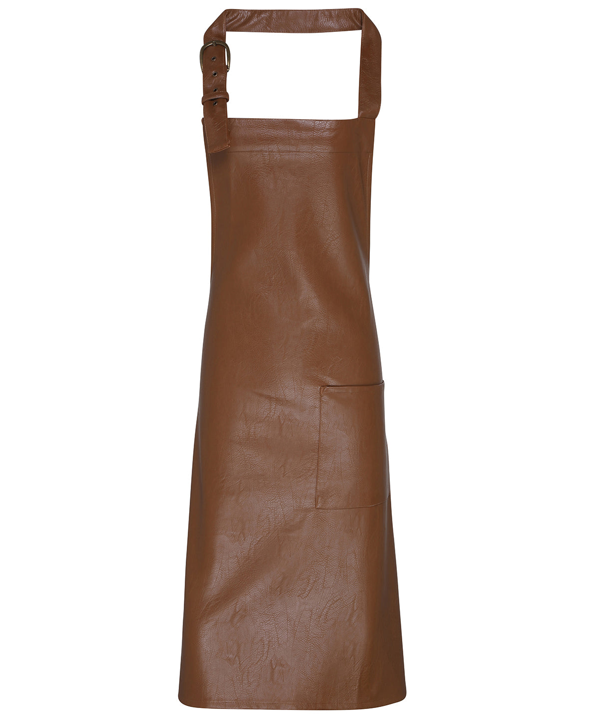 Faux leather bib apron