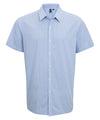 Microcheck (Gingham) short sleeve cotton shirt