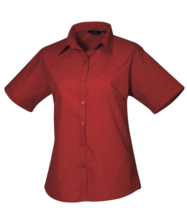 Women's short sleeve poplin blouse