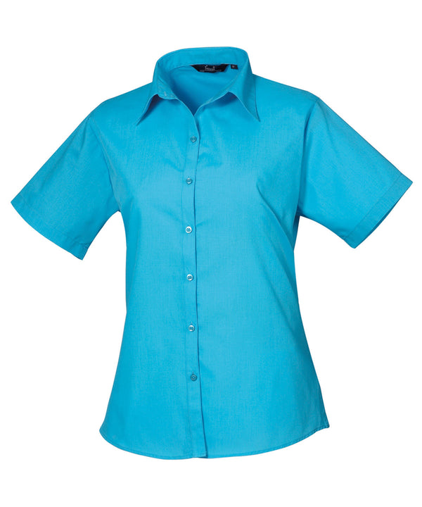 Women's short sleeve poplin blouse