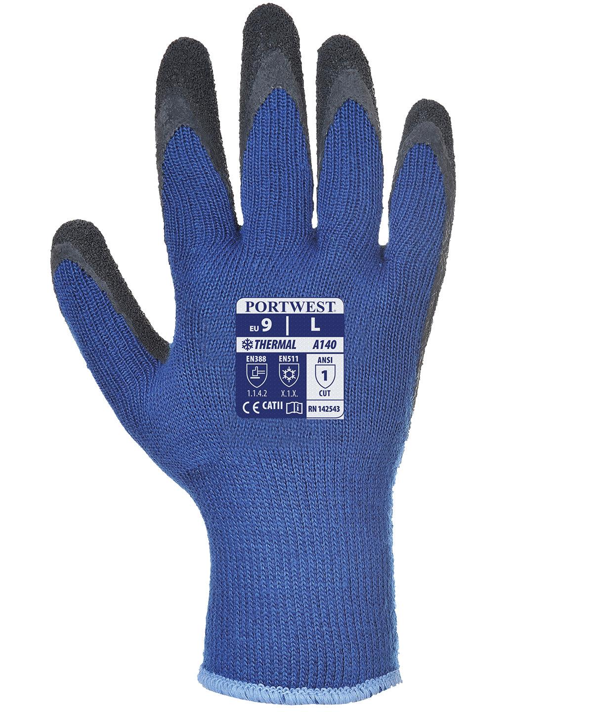 Blue - Thermal grip glove (A140) Gloves Portwest PPE, Safetywear, Workwear Schoolwear Centres