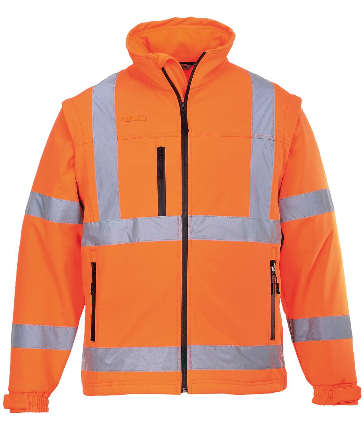 Orange - Hi-vis softshell jacket (3L) (S428) Jackets Portwest Jackets & Coats, Plus Sizes, Safetywear, Softshells, Workwear Schoolwear Centres