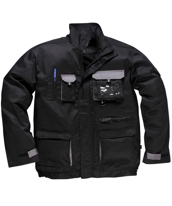 Black/Grey - Portwest Texo contrast jacket (TX10) Jackets Portwest Jackets & Coats, Safe to wash at 60 degrees, Technical Workwear, Workwear Schoolwear Centres