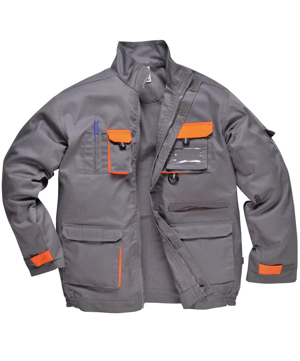 Grey/Orange - Portwest Texo contrast jacket (TX10) Jackets Portwest Jackets & Coats, Safe to wash at 60 degrees, Technical Workwear, Workwear Schoolwear Centres