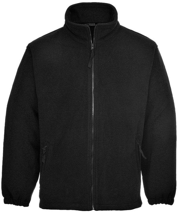 Black - Aran fleece (F205) Jackets Portwest Jackets & Coats, Jackets - Fleece, Plus Sizes, Workwear Schoolwear Centres