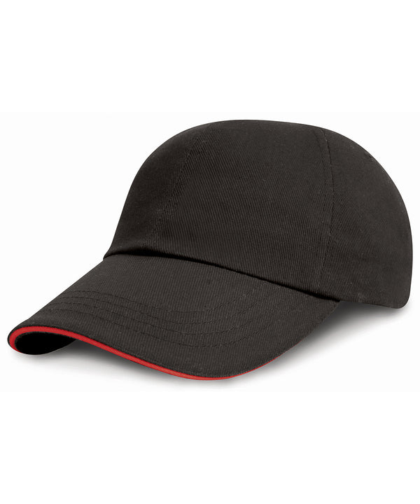 Low-profile heavy brushed cotton cap with sandwich peak