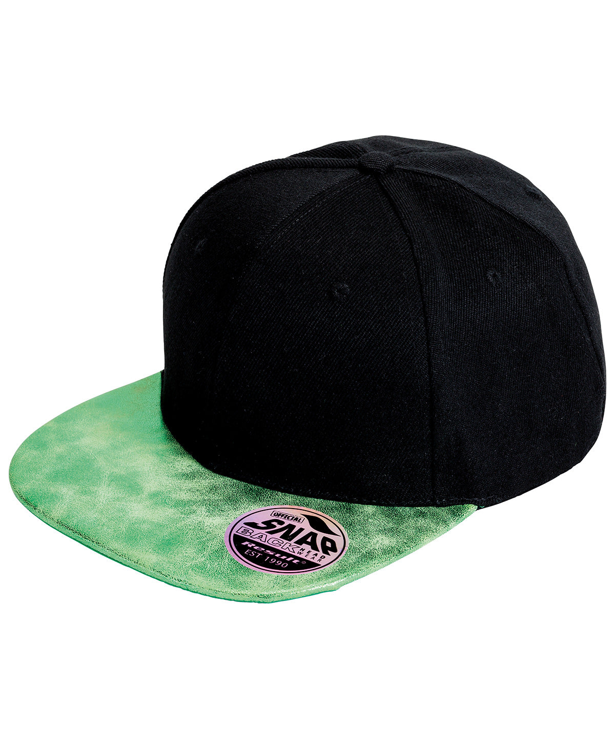 Bronx glitter flat peak snapback cap