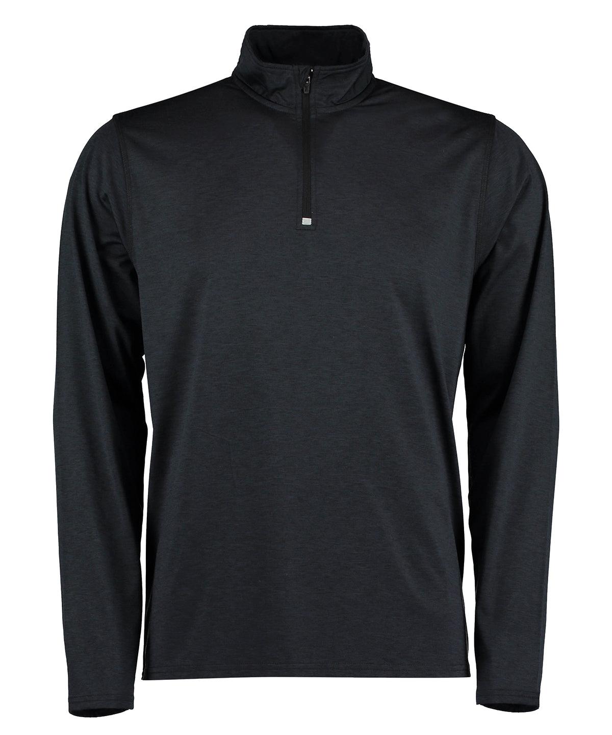 Black Heather - Hyper mid-layer ¼ zip Rhino skin performance top Sports Overtops Rhino Activewear & Performance, Gymwear, Outdoor Sports, Sports & Leisure Schoolwear Centres