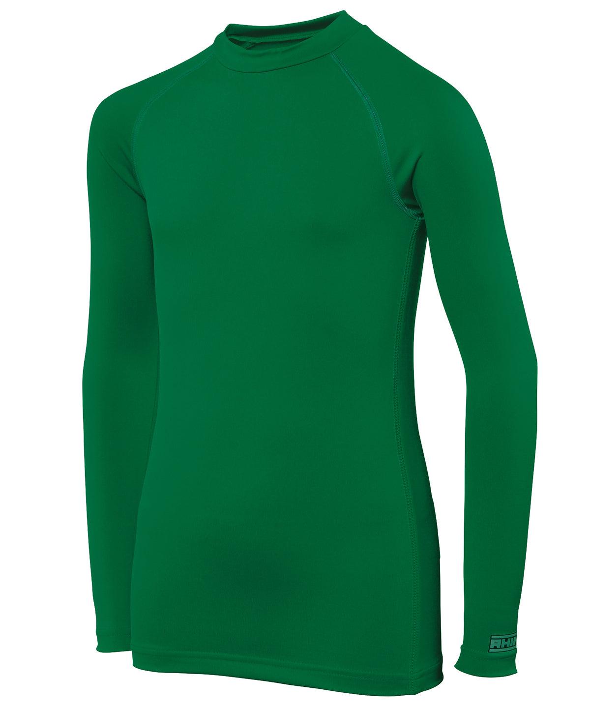 Bottle Green - Rhino baselayer long sleeve - juniors Baselayers Rhino Back to Education, Baselayers, Junior, Must Haves, Sports & Leisure Schoolwear Centres