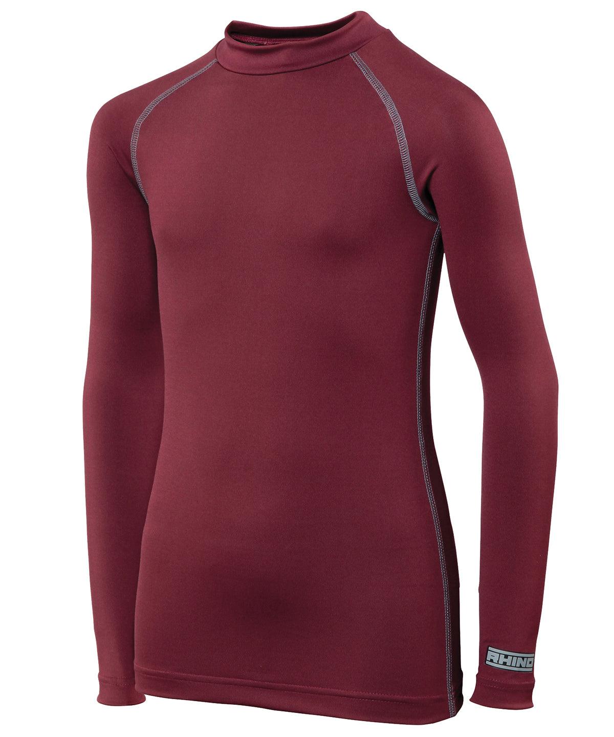 Maroon - Rhino baselayer long sleeve - juniors Baselayers Rhino Back to Education, Baselayers, Junior, Must Haves, Sports & Leisure Schoolwear Centres