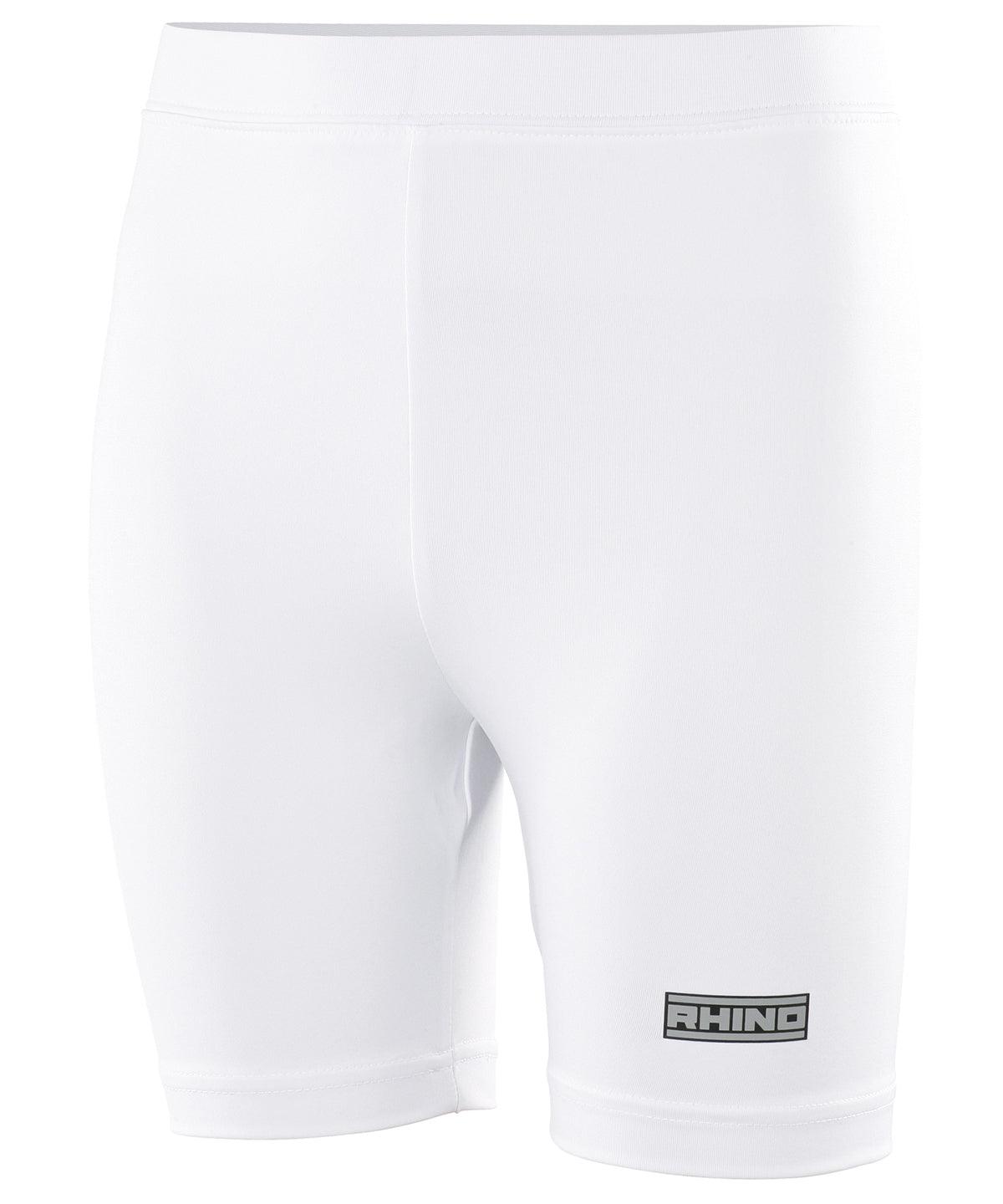 White - Rhino baselayer shorts - juniors Baselayers Rhino Baselayers, Junior, Sports & Leisure Schoolwear Centres