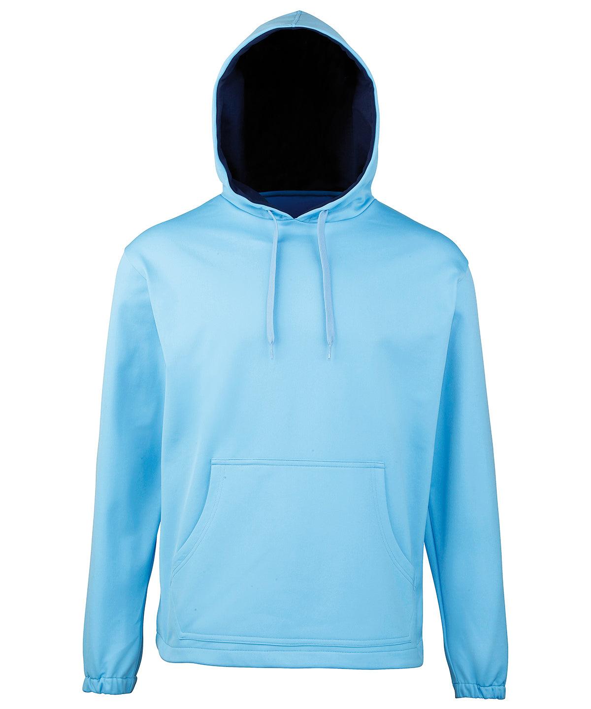 Sky/Navy - Rhino international hooded top - juniors Hoodies Rhino Junior Schoolwear Centres