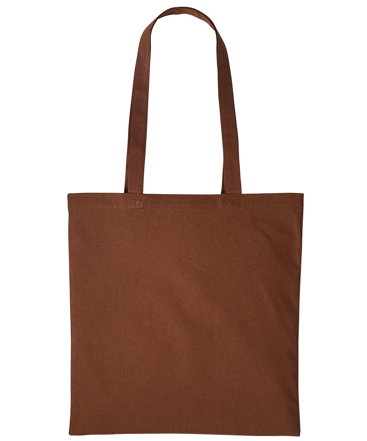 Dark Brown - Cotton shopper long handle Bags Nutshell® Bags & Luggage, Crafting, Must Haves, Perfect for DTG print Schoolwear Centres