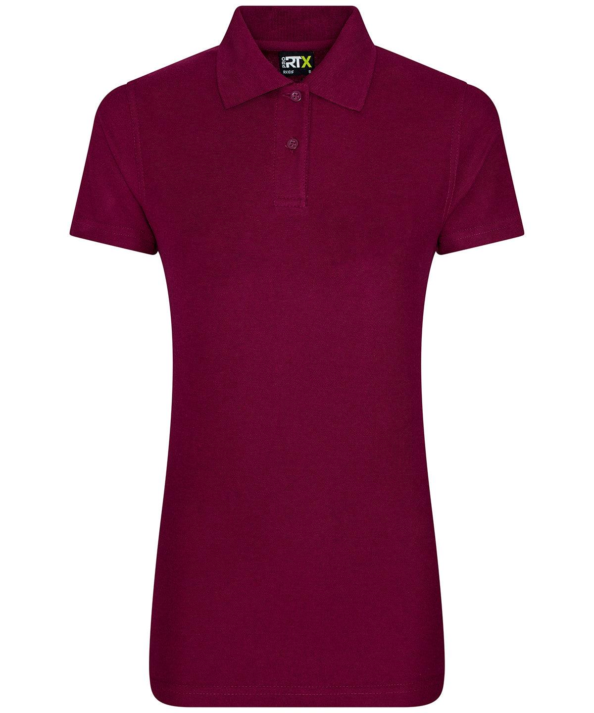 Burgundy - Women's pro polo Polos ProRTX Activewear & Performance, Back to Business, Must Haves, New Colours for 2021, Plus Sizes, Polos & Casual, Rebrandable, Safe to wash at 60 degrees, Workwear Schoolwear Centres