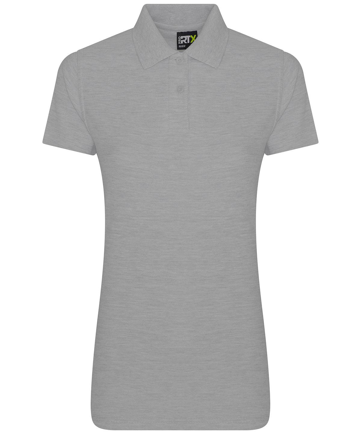 Heather Grey - Women's pro polo Polos ProRTX Activewear & Performance, Back to Business, Must Haves, New Colours for 2021, Plus Sizes, Polos & Casual, Rebrandable, Safe to wash at 60 degrees, Workwear Schoolwear Centres