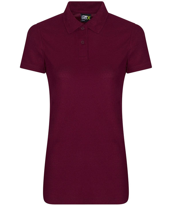 Burgundy - Women's pro polyester polo Polos ProRTX Activewear & Performance, Back to Business, Must Haves, Polos & Casual, Rebrandable, Safe to wash at 60 degrees, Workwear Schoolwear Centres