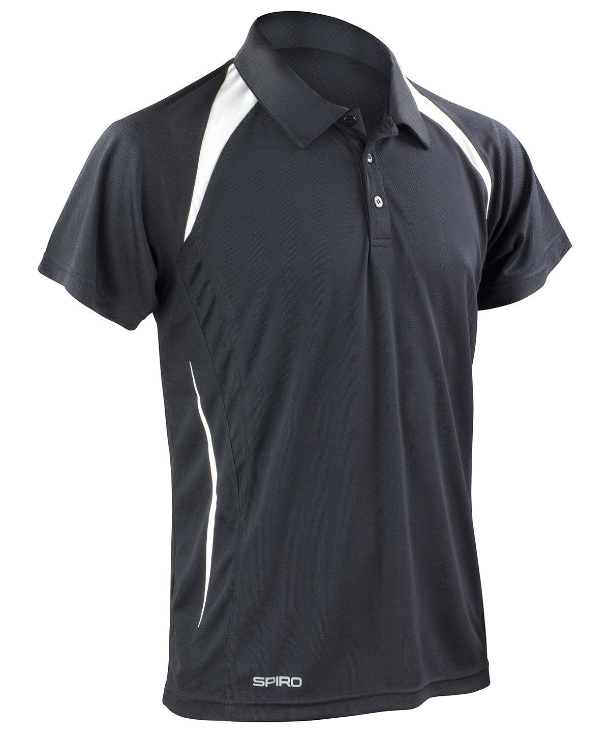 Black/White - Spiro team spirit polo Polos Spiro Must Haves, Plus Sizes, Polos & Casual, Sports & Leisure Schoolwear Centres